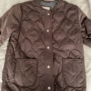 Shiny brown Abercrombie bomber!